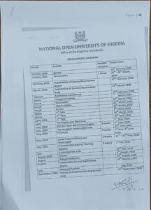 Read more about the article UPDATE: NOUN ACADEMIC CALENDAR FOR 2026 SESSION