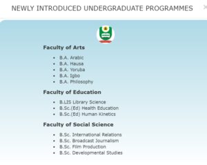 Read more about the article NEWLY INTRODUCED UNDERGRADUATE PROGRAMMES