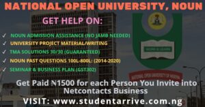 Read more about the article NATIONAL OPEN UNIVERSITY OF NIGERIA, NOUN
