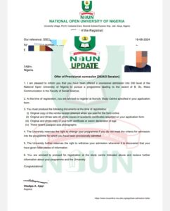 Read more about the article NOUN Admission Form